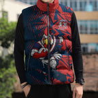 Sydney Roosters Rugby Sleeveless Puffer Jacket Fierce Mascot Geometric Tribal Art