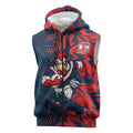 Sydney Roosters Rugby Sleeveless Zip Hoodie Fierce Mascot Geometric Tribal Art