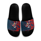 Sydney Roosters Rugby Slide Sandals Fierce Mascot Geometric Tribal Art