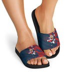 Sydney Roosters Rugby Slide Sandals Fierce Mascot Geometric Tribal Art