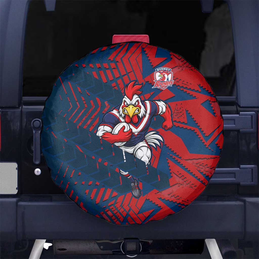 Sydney Roosters Rugby Spare Tire Cover Fierce Mascot Geometric Tribal Art