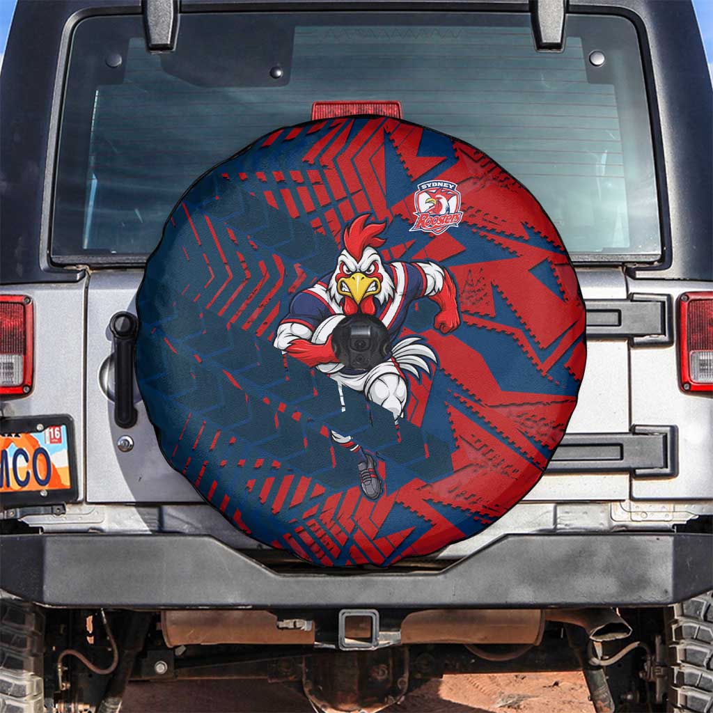 Sydney Roosters Rugby Spare Tire Cover Fierce Mascot Geometric Tribal Art