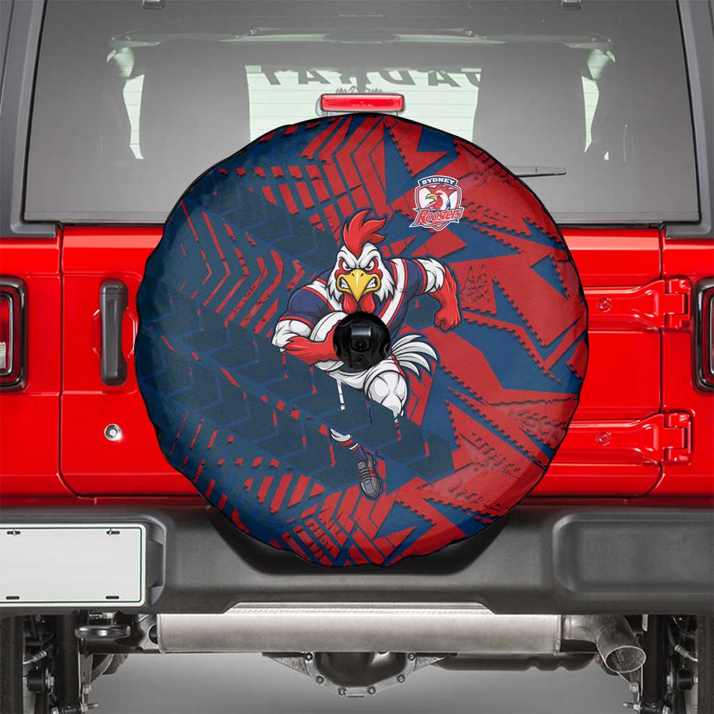 Sydney Roosters Rugby Spare Tire Cover Fierce Mascot Geometric Tribal Art