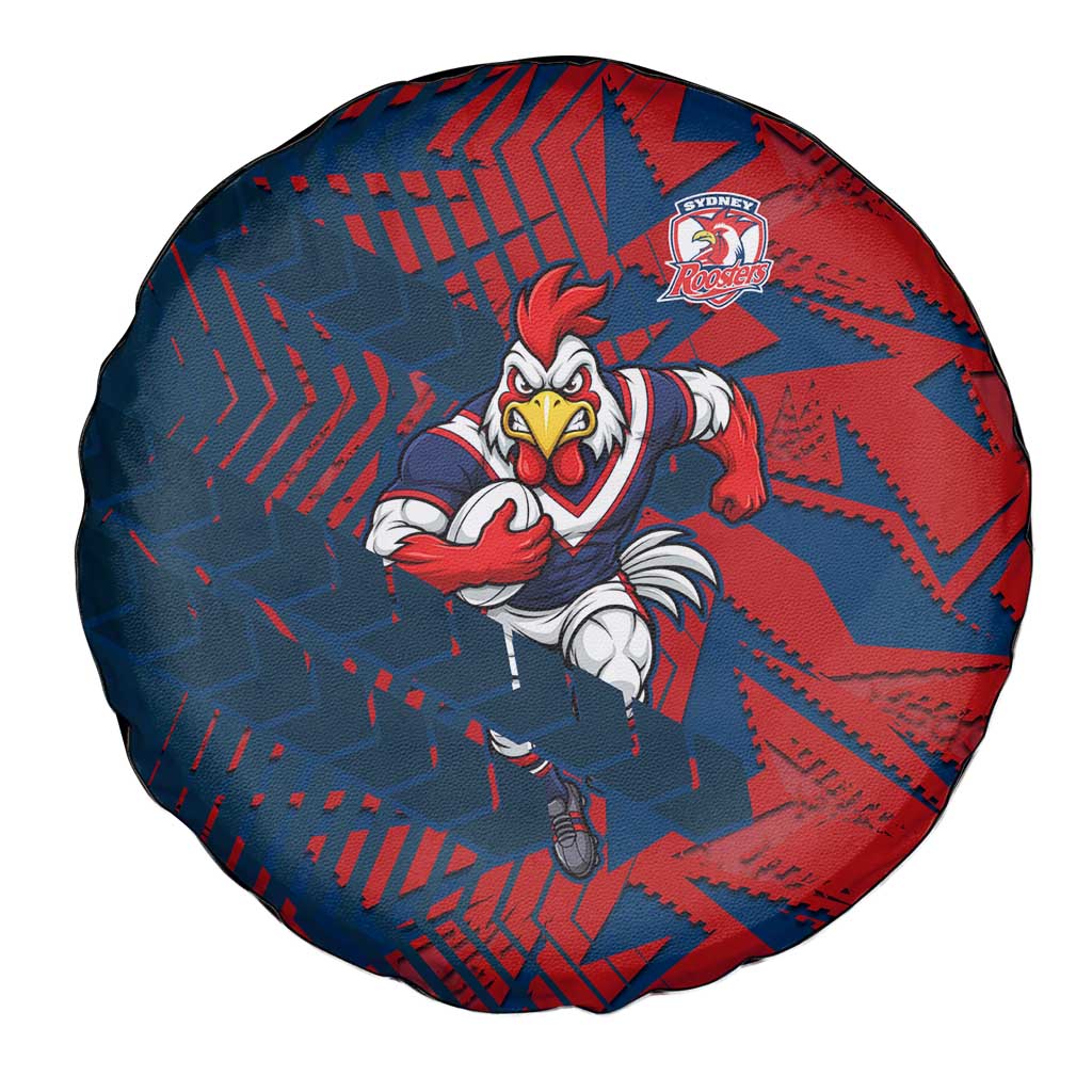 Sydney Roosters Rugby Spare Tire Cover Fierce Mascot Geometric Tribal Art