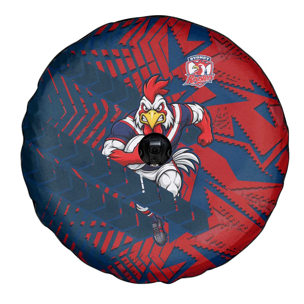 Sydney Roosters Rugby Spare Tire Cover Fierce Mascot Geometric Tribal Art