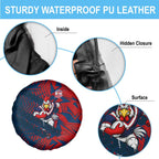 Sydney Roosters Rugby Spare Tire Cover Fierce Mascot Geometric Tribal Art
