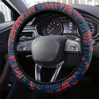 Sydney Roosters Rugby Steering Wheel Cover Fierce Mascot Geometric Tribal Art