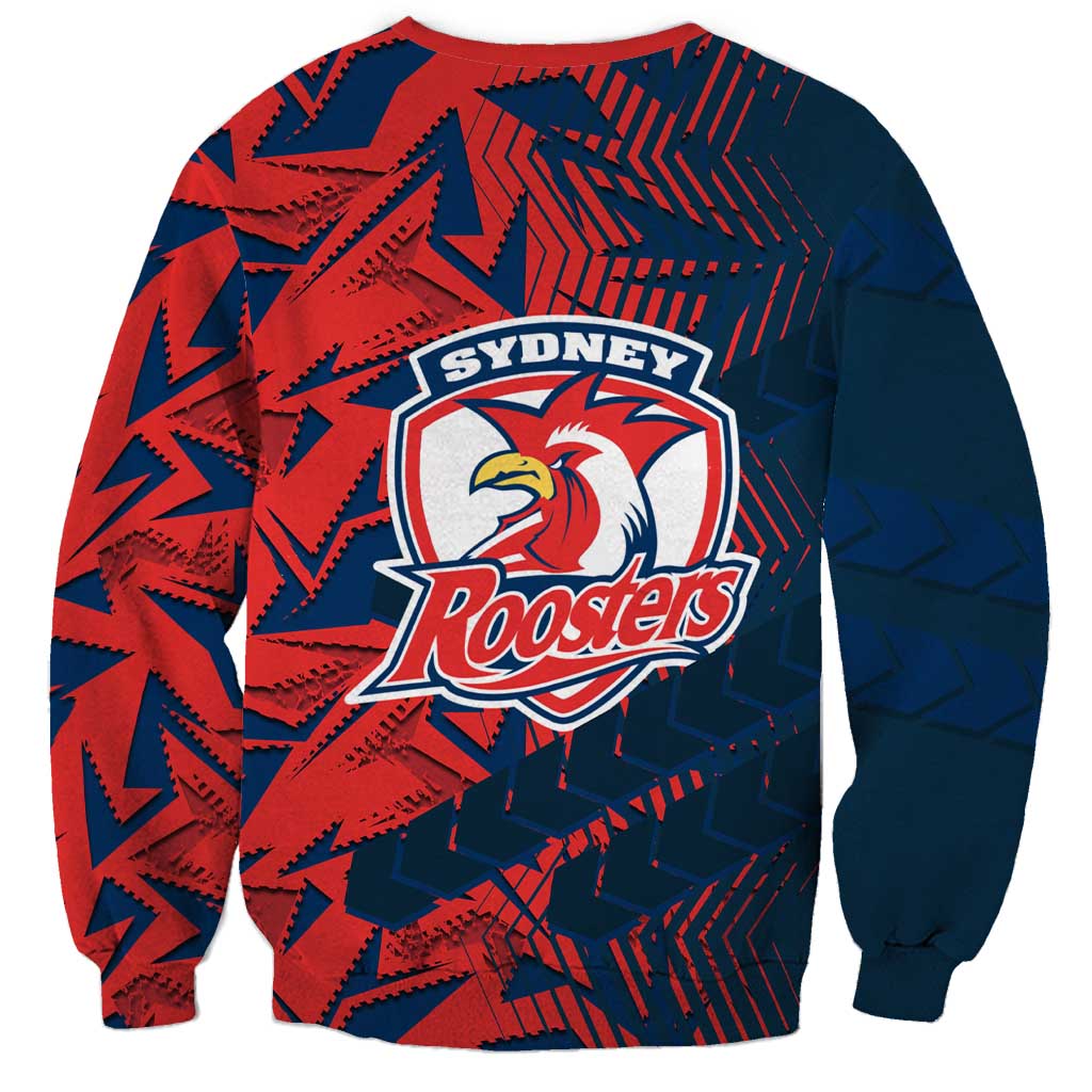 Sydney Roosters Rugby Sweatshirt Fierce Mascot Geometric Tribal Art