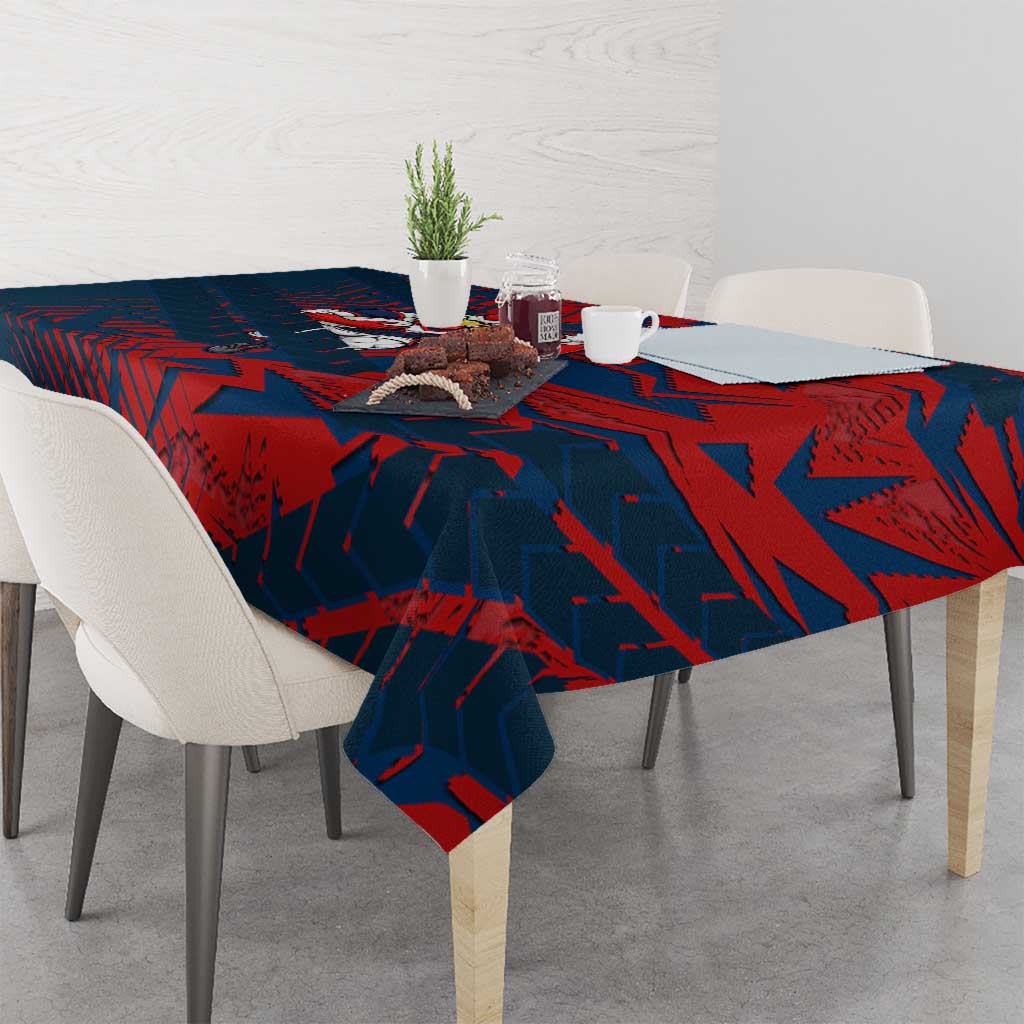 Sydney Roosters Rugby Tablecloth Fierce Mascot Geometric Tribal Art