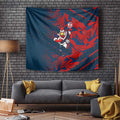 Sydney Roosters Rugby Tapestry Fierce Mascot Geometric Tribal Art