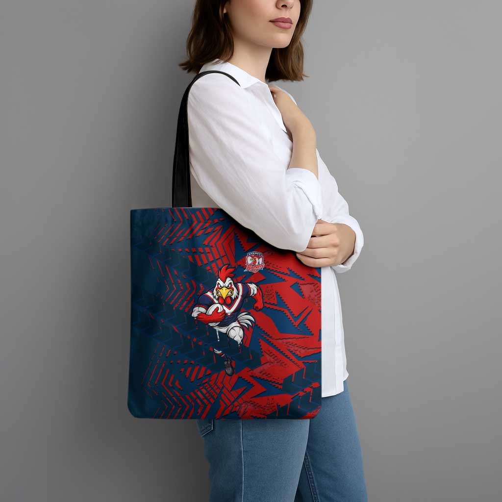 Sydney Roosters Rugby Tote Bag Fierce Mascot Geometric Tribal Art