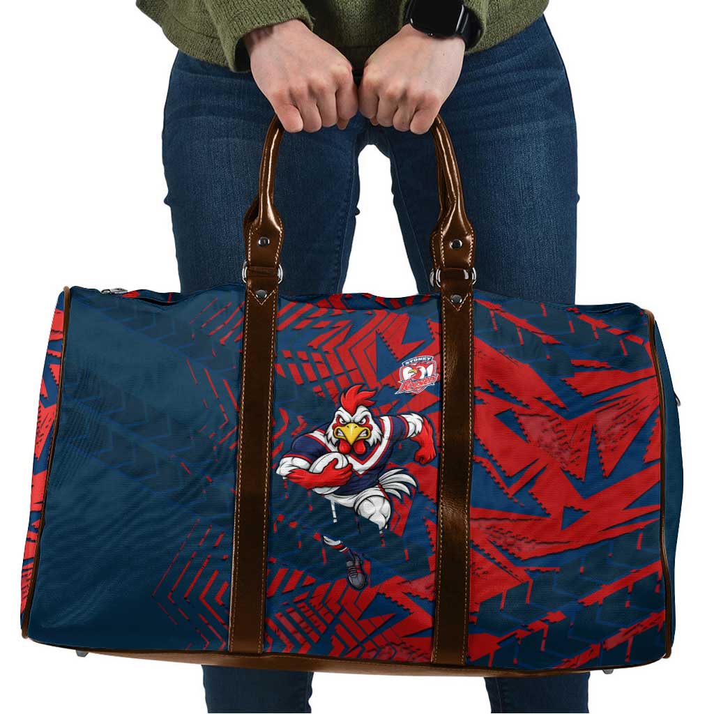 Sydney Roosters Rugby Travel Bag Fierce Mascot Geometric Tribal Art