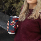 Sydney Roosters Rugby Tumbler Cup Fierce Mascot Geometric Tribal Art