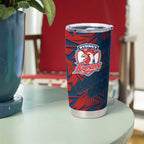 Sydney Roosters Rugby Tumbler Cup Fierce Mascot Geometric Tribal Art