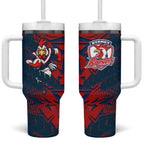 Sydney Roosters Rugby Tumbler With Handle Fierce Mascot Geometric Tribal Art