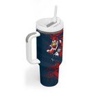 Sydney Roosters Rugby Tumbler With Handle Fierce Mascot Geometric Tribal Art