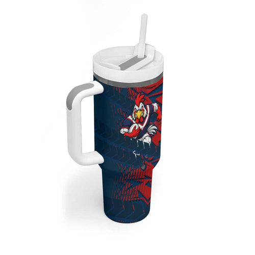Sydney Roosters Rugby Tumbler With Handle Fierce Mascot Geometric Tribal Art