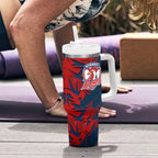 Sydney Roosters Rugby Tumbler With Handle Fierce Mascot Geometric Tribal Art
