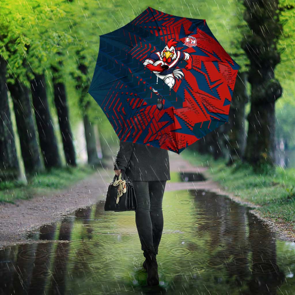 Sydney Roosters Rugby Umbrella Fierce Mascot Geometric Tribal Art
