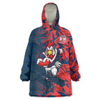 Sydney Roosters Rugby Wearable Blanket Hoodie Fierce Mascot Geometric Tribal Art