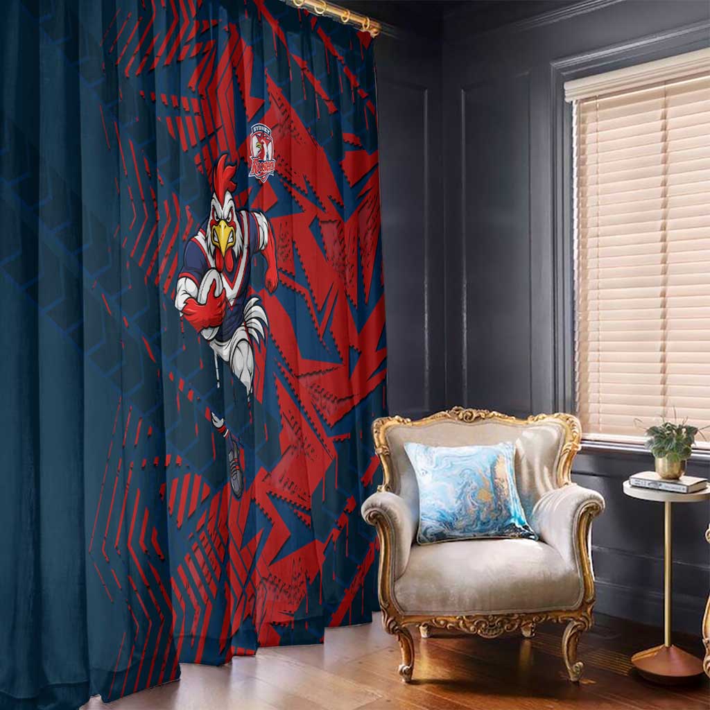 Sydney Roosters Rugby Window Curtain Fierce Mascot Geometric Tribal Art