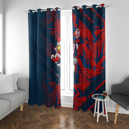 Sydney Roosters Rugby Window Curtain Fierce Mascot Geometric Tribal Art