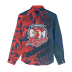 Sydney Roosters Rugby Women Casual Shirt Fierce Mascot Geometric Tribal Art