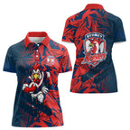 Sydney Roosters Rugby Women Polo Shirt Fierce Mascot Geometric Tribal Art