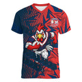 Sydney Roosters Rugby Women V-Neck T-Shirt Fierce Mascot Geometric Tribal Art