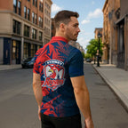 Sydney Roosters Rugby Zipper Polo Shirt Fierce Mascot Geometric Tribal Art