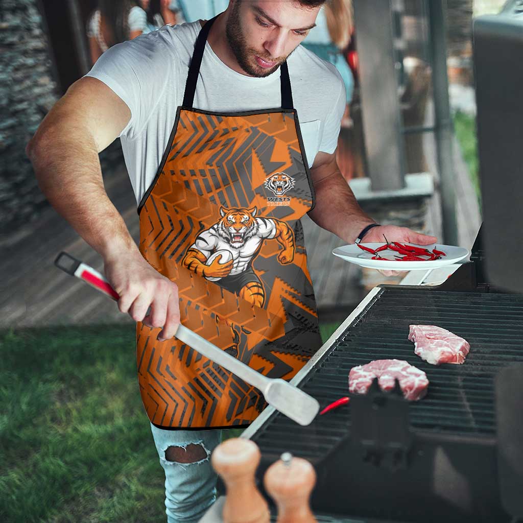 Wests Tigers Rugby Apron Fierce Mascot Geometric Tribal Art