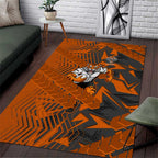 Wests Tigers Rugby Area Rug Fierce Mascot Geometric Tribal Art