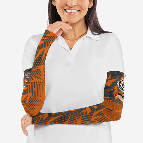 Wests Tigers Rugby Arm Sleeves Fierce Mascot Geometric Tribal Art