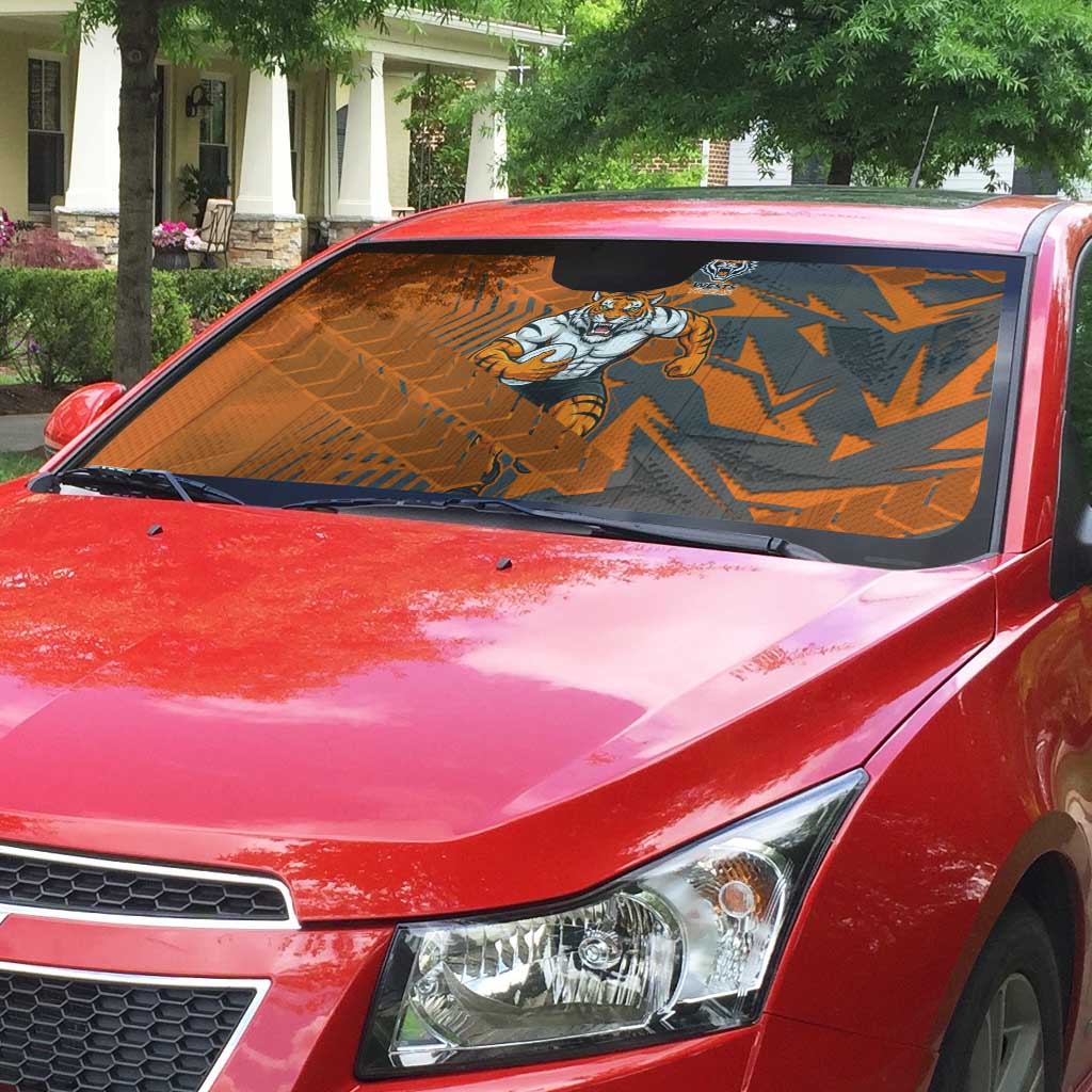 Wests Tigers Rugby Auto Sun Shade Fierce Mascot Geometric Tribal Art