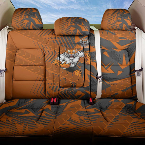 Wests Tigers Rugby Back Car Seat Cover Fierce Mascot Geometric Tribal Art