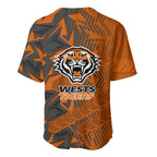 Wests Tigers Rugby Baseball Jersey Fierce Mascot Geometric Tribal Art