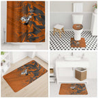 Wests Tigers Rugby Bathroom Set Fierce Mascot Geometric Tribal Art