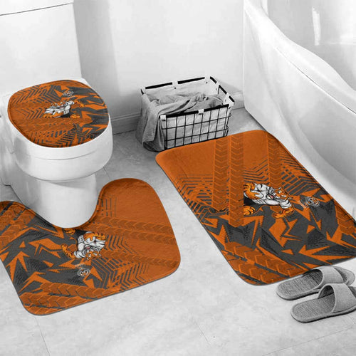 Wests Tigers Rugby Bathroom Set Fierce Mascot Geometric Tribal Art