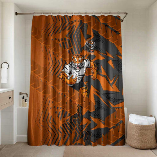 Wests Tigers Rugby Bathroom Set Fierce Mascot Geometric Tribal Art