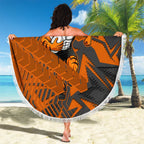 Wests Tigers Rugby Beach Blanket Fierce Mascot Geometric Tribal Art