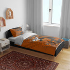 Wests Tigers Rugby Bedding Set Fierce Mascot Geometric Tribal Art