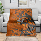 Wests Tigers Rugby Blanket Fierce Mascot Geometric Tribal Art