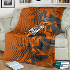 Wests Tigers Rugby Blanket Fierce Mascot Geometric Tribal Art