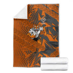 Wests Tigers Rugby Blanket Fierce Mascot Geometric Tribal Art
