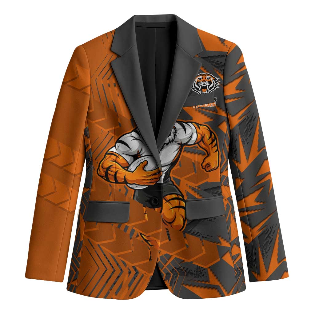 Wests Tigers Rugby Blazer Fierce Mascot Geometric Tribal Art