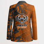 Wests Tigers Rugby Blazer Fierce Mascot Geometric Tribal Art