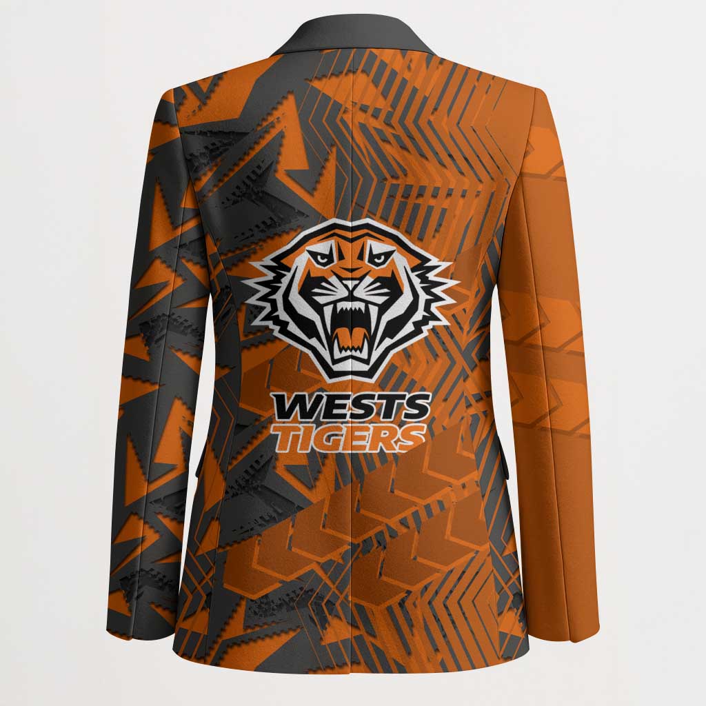 Wests Tigers Rugby Blazer Fierce Mascot Geometric Tribal Art