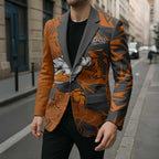 Wests Tigers Rugby Blazer Fierce Mascot Geometric Tribal Art