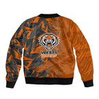 Wests Tigers Rugby Bomber Jacket Fierce Mascot Geometric Tribal Art