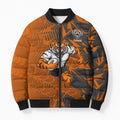 Wests Tigers Rugby Bomber Puffer Jacket Fierce Mascot Geometric Tribal Art